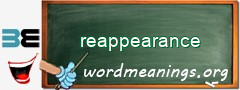 WordMeaning blackboard for reappearance